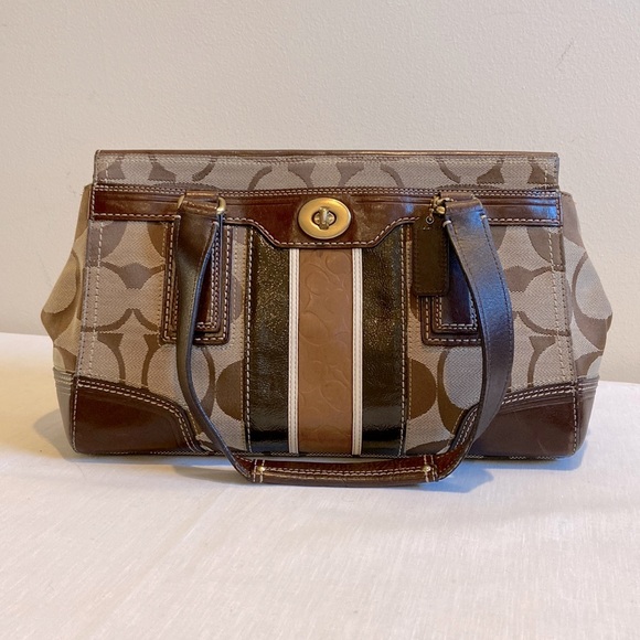 Coach Signature Striped Medium Carryall Handbag, Style #11620 - Picture 3 of 14